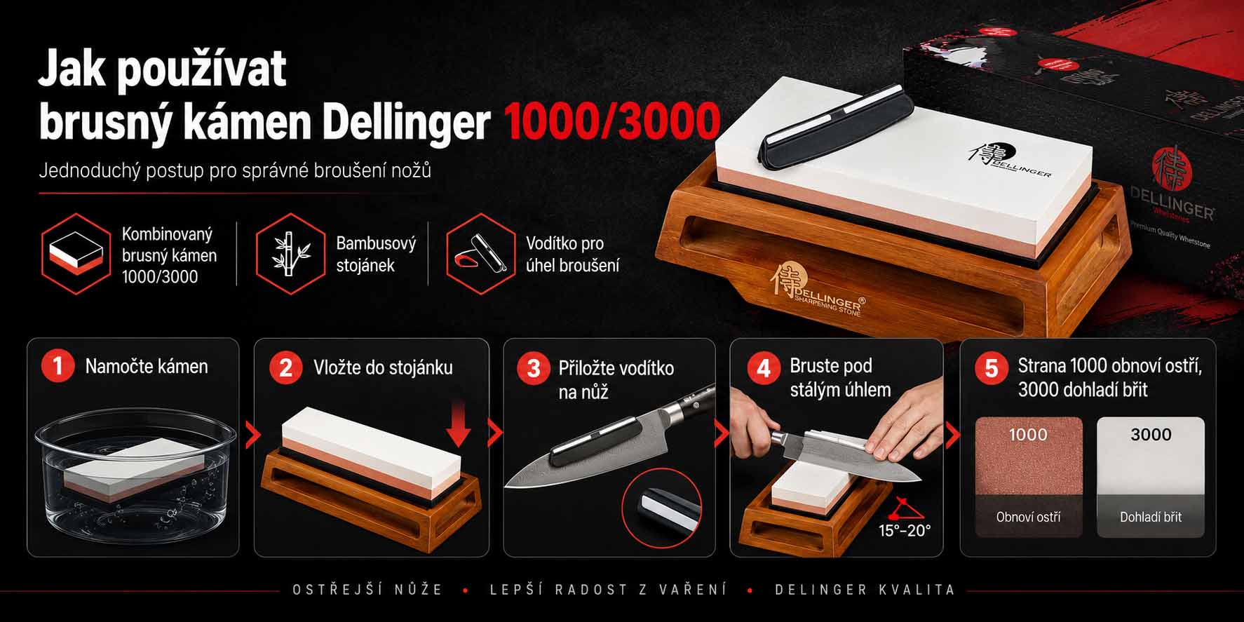 jak používat brusný kámen Dellinger